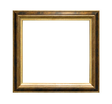 dark golden wooden picture frame cutout
