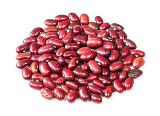 pile of mexican red beans closeup on white