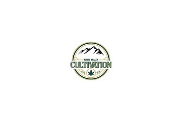 Retro Vintage Marijuana Cannabis Ganja Leaf with Mountain Hill for Hemp CBD Oil Product Label Logo Design Vector
