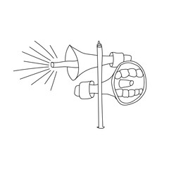 Siren head line art coloring page illustration vector