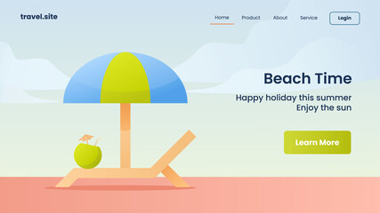 beach time campaign for web website home homepage landingpage banner template