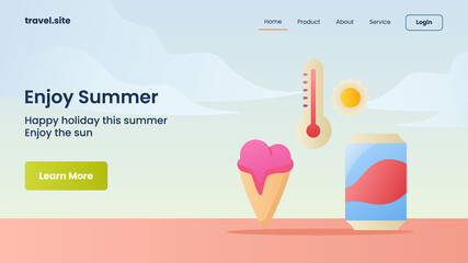 enjoy summer campaign for web website home homepage landingpage banner template