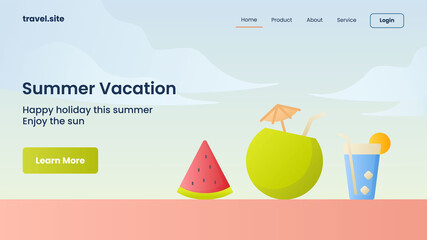 summer vacation campaign for web website home homepage landingpage banner template