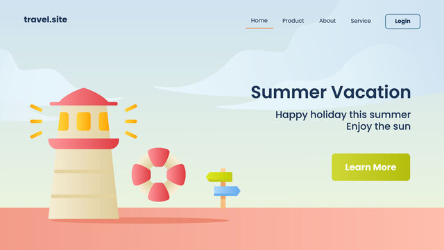 summer vacation campaign for web website home homepage landingpage banner template