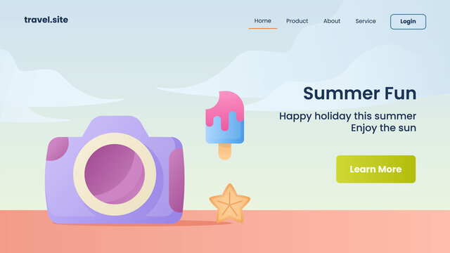 summer fun campaign for web website home homepage landingpage banner template