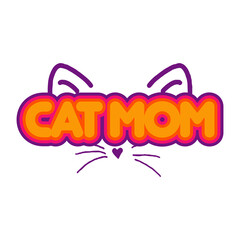 cute mom cat font design