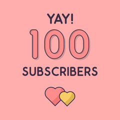 Yay 100 Subscribers celebration, Greeting card.