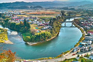 メガネ橋の風景（山形県大江町）
