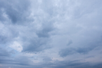 Blue rain clouds background. Blue sky background. Nature background.