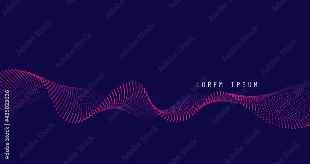 Aufkleber Vector background with color abstract wave dots