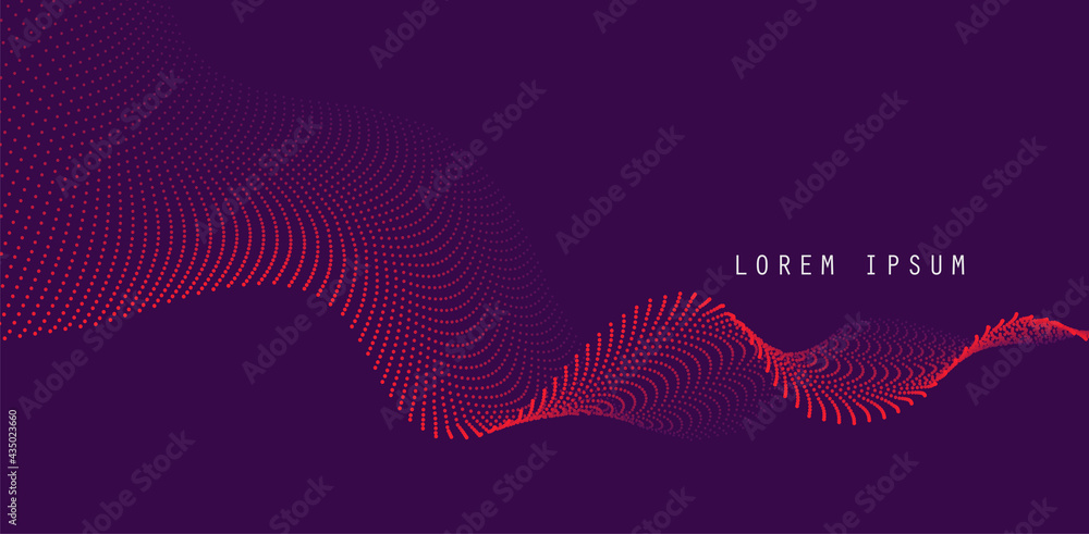 Aufkleber Vector background with color abstract wave dots