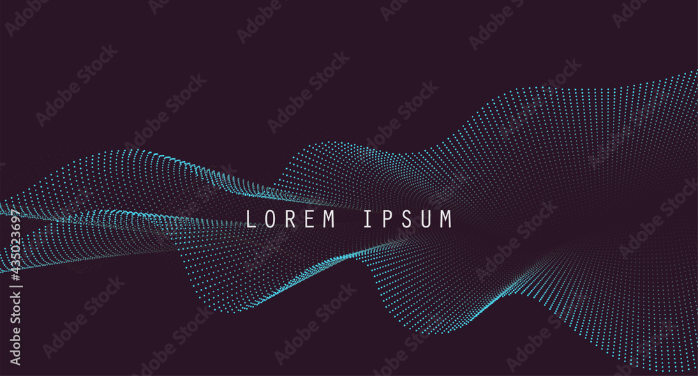 Aufkleber Vector background with color abstract wave dots