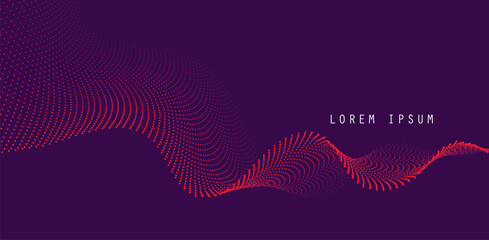 Vector background with color abstract wave dots