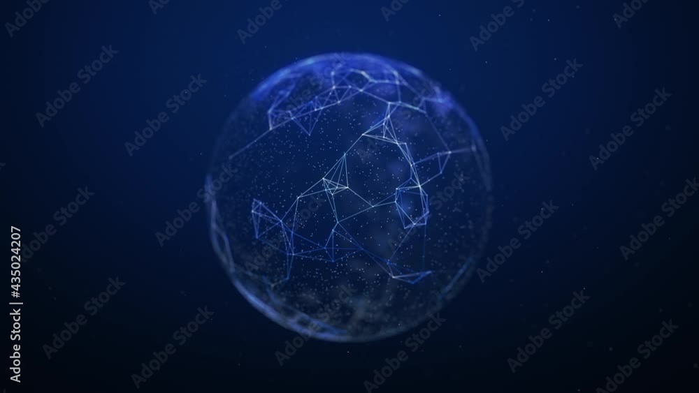 Poster abstract blue plexus sphere background. abstract plexus sphere for work theme, business or technolog