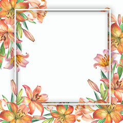frame with lilies