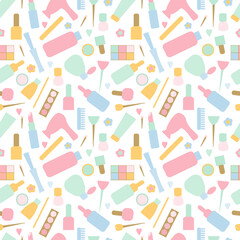 Seamless illustration of cosmetics and spa elements for body and face skin. Background from natural organic cosmetic product. Wallpaper from Beauty Tavara.