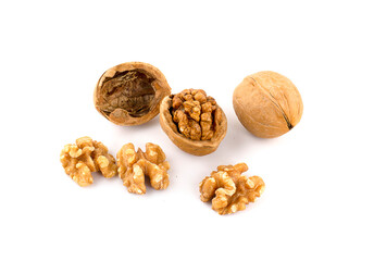 fresh Walnuts isolated on white background