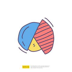 data report and presentation concept doodle icon with graphic chart document. Statistics science technology, digital marketing and machine learning related for business strategy illustration