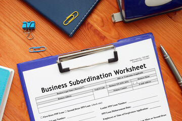 SBA form Business Subordination Worksheet
