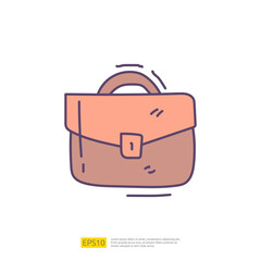 business work bag doodle icon sign symbol vector illustration