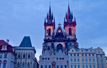 beautiful scene in old town , prague in Czech Republic