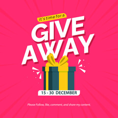 Fototapeta premium Giveaway banner design template. Social media poster design.