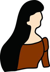 黒髪の女性のベクターイラスト