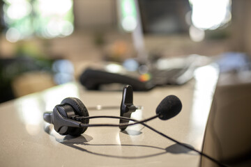 Communication support, call center and customer service help desk. Service Team Concept. Operator or Contact Center Sale in Office