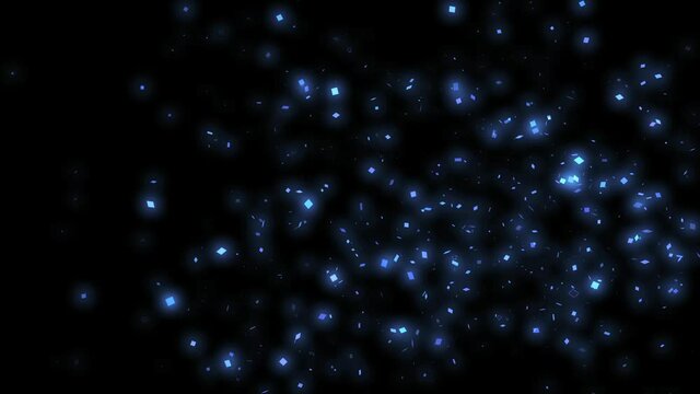 パーティクルを使ったタイトル用アテンションのセット（青色の正方形パーティクル）