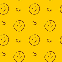 Vector seamless pattern smile. Background illustration, decorative design for fabric or paper. Ornament