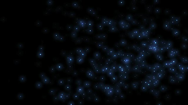 パーティクルを使ったタイトル用アテンションのセット（青色の球状パーティクル）