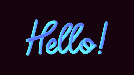 Hello Lettering Banner Poster Typography  Design