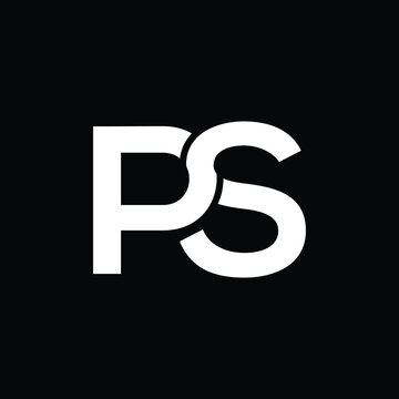 ps letter logo design with black background