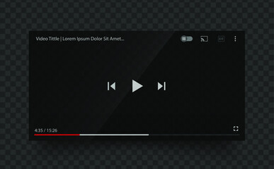 Video player bar. Template concept for online broadcast, vector streaming service.  © Vik10