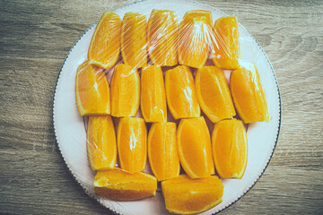 Oranges in the plate
