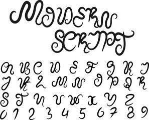 Retro style lettering font alphabet 
