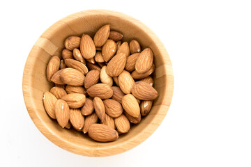 Almonds with white background