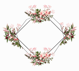 Obraz na płótnie Canvas rhombus pink graceful flower with white background high resolution