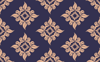 Golden yellow pattern on blue background Contemporary modern style abstract pattern design. For fabric patterns and more