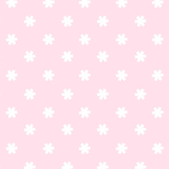 Seamless cherry blossom pattern on pink background. Sakura shape patterns on pink background. Plant graphic vector wallpaper.