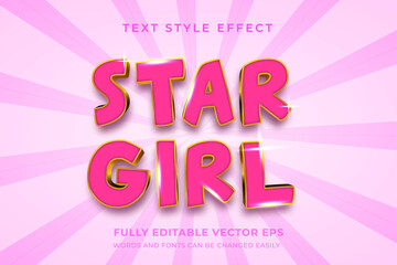 Star Girl Pink Luxury Editable Text Style Effect