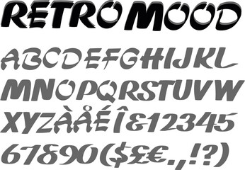 Retro modern font _ vintage alphabet