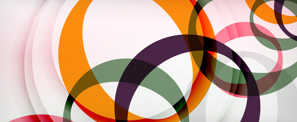 Obraz premium Ring geometric shapes, o letter repetition wallpaper. Abstract background for business or technology presentations, internet posters or web brochure covers