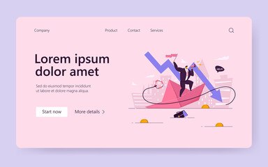 Bankrupt losing money and business. Businessman asking for help on sinking paper ship. Vector illustration for financial trouble, failure, crisis, recession, bankruptcy concept