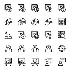 Outline icons for business & financial.