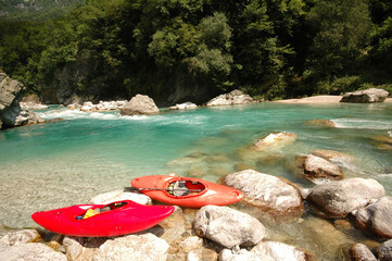 Soca river, Slovenia, whitewater kayaking tourism