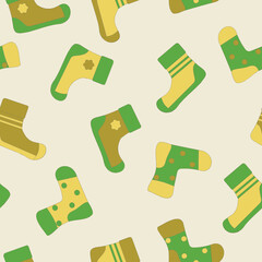Socks pattern vector, background isolated.