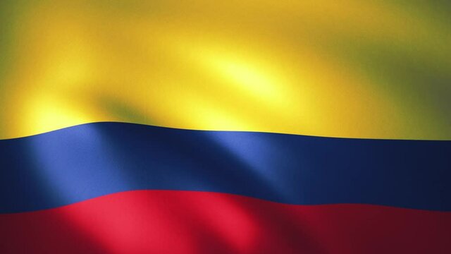 風にはためくコロンビア国旗のCGループ映像