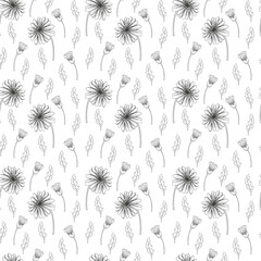 Daisy flower seamless fabric pattern, seamless digital paper