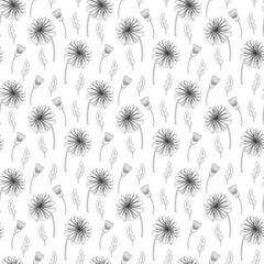 Daisy flower seamless fabric pattern, seamless digital paper